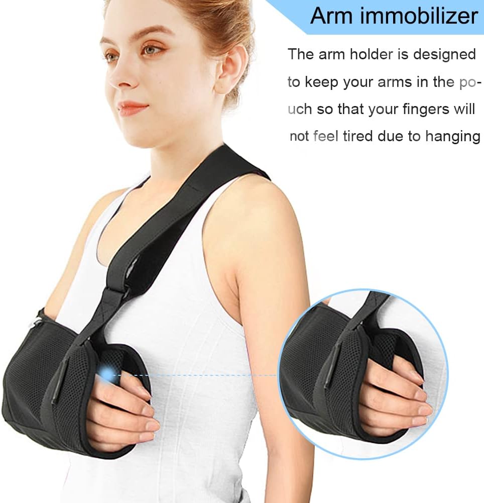 Arm Sling Shoulder immobilizer for Shoulder Injury with Back Belt Men & Women Shoulder Immobilizer Left and Right Arm Lightweight Rotator Cuff Arm Support for Elbow Wrist Injury -(Size L) - Image 4