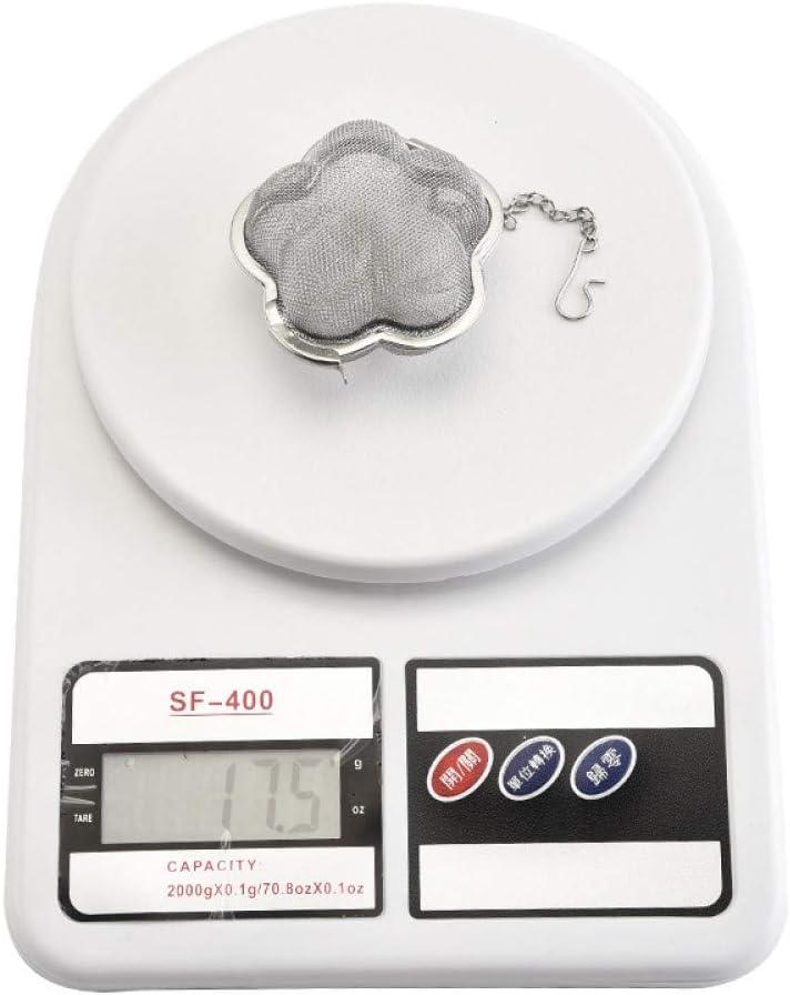 2pcs Stainless steel fine mesh seasoning ball kitchen soup spice stew filter kitchen tool metal tea bag tea ball (2pcs Flower Shape),Silver,6cm - Image 4