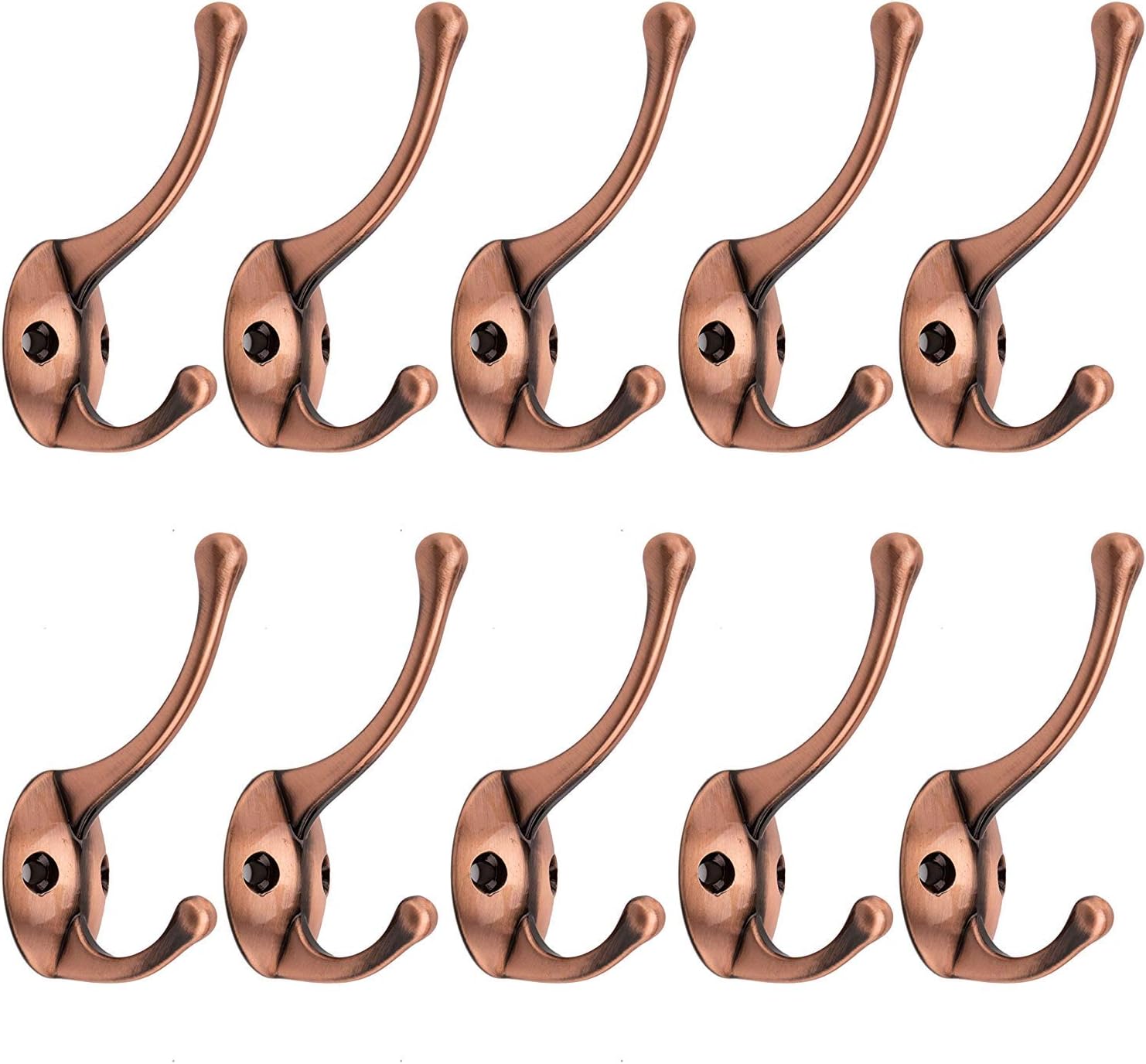 Bathroom Coat Hooks, Decorative Hanger Rack for Hanging Towel,Jacket,Handbag,Scarf,Keys,Solid Wall Mounted Home Kitchen Garage Closet Storage & Organization Hardware Accessories 10PC (Copper) - Image 1