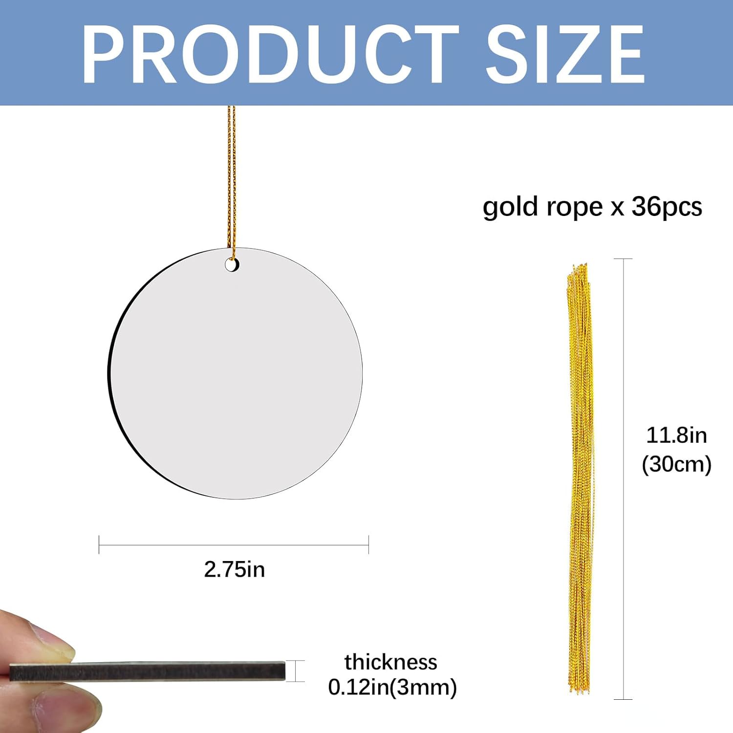 32 Pcs Round Sublimation Ornament Blanks, MDF Double Sided Sublimation Christmas Ornaments Blanks for Christmas Tree Decor DIY Crafts - Image 2