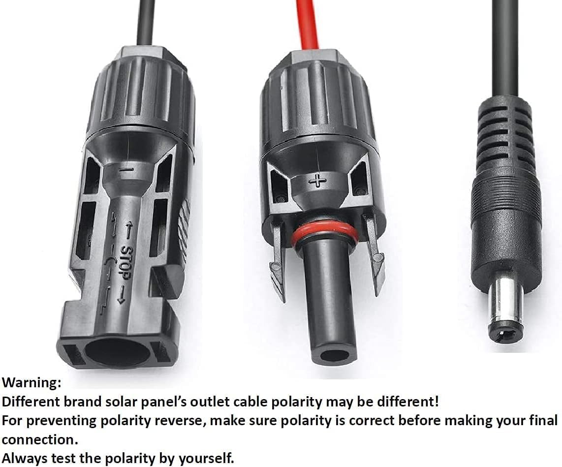 Solar Panel Connectors Compatible with M-C-4 Solar Connectors to DC Extension Cable 16AWG with DC 5.5mmx2.1mm, DC3.5x1.35mm,DC5.5x2.5mm and DC8mm Adapter for Portable Power Station Solar Generators - Image 3