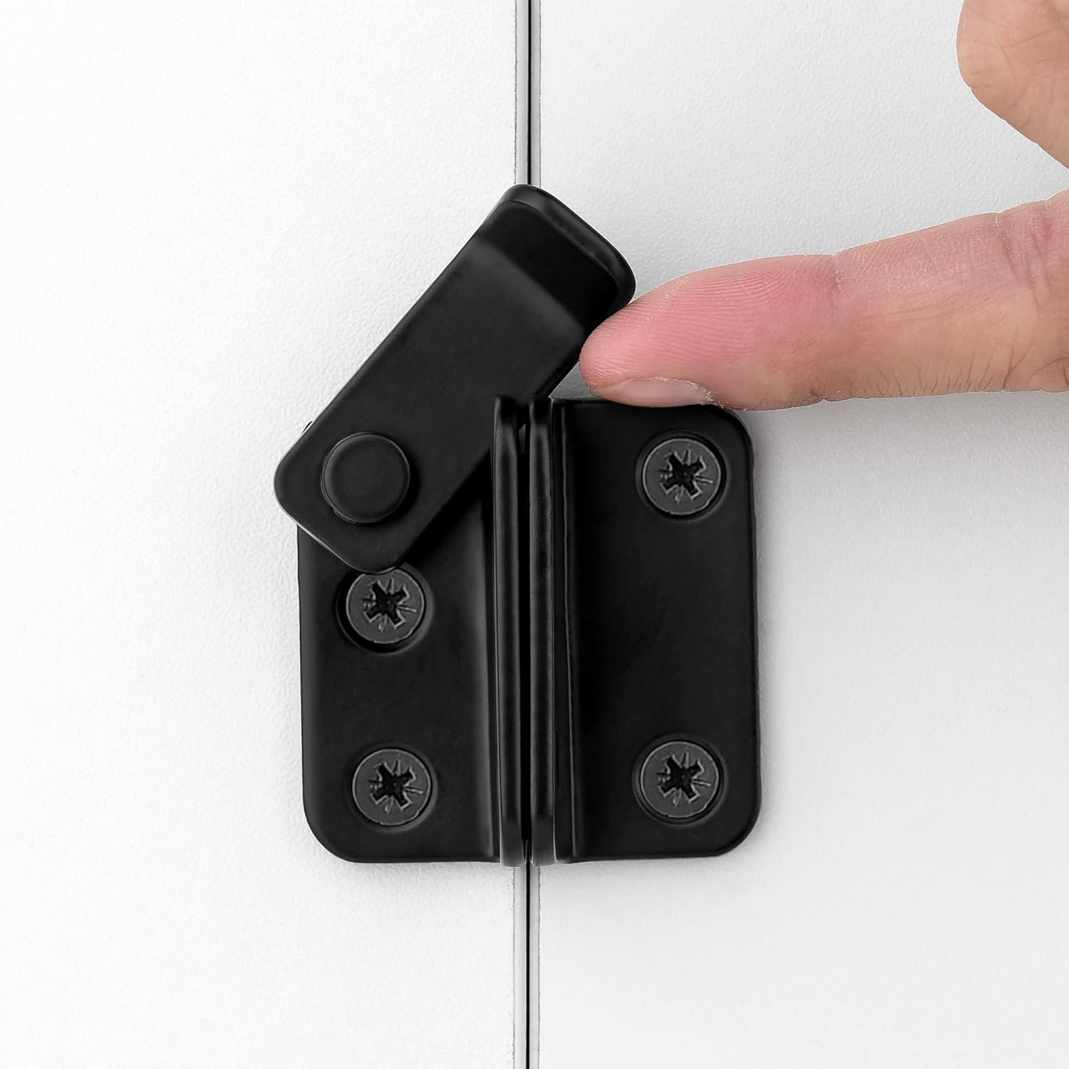 2 Packs Flip Latches，1.81” x 1.77”Black Stainless Steel Thickened Heavy Duty Hasp barn gate flip Door Latch Bi-fold Door Lock,Sliding Door Antique Lock Wine Cabinet Closet Door Latches  Small_Black_2 - Image 1