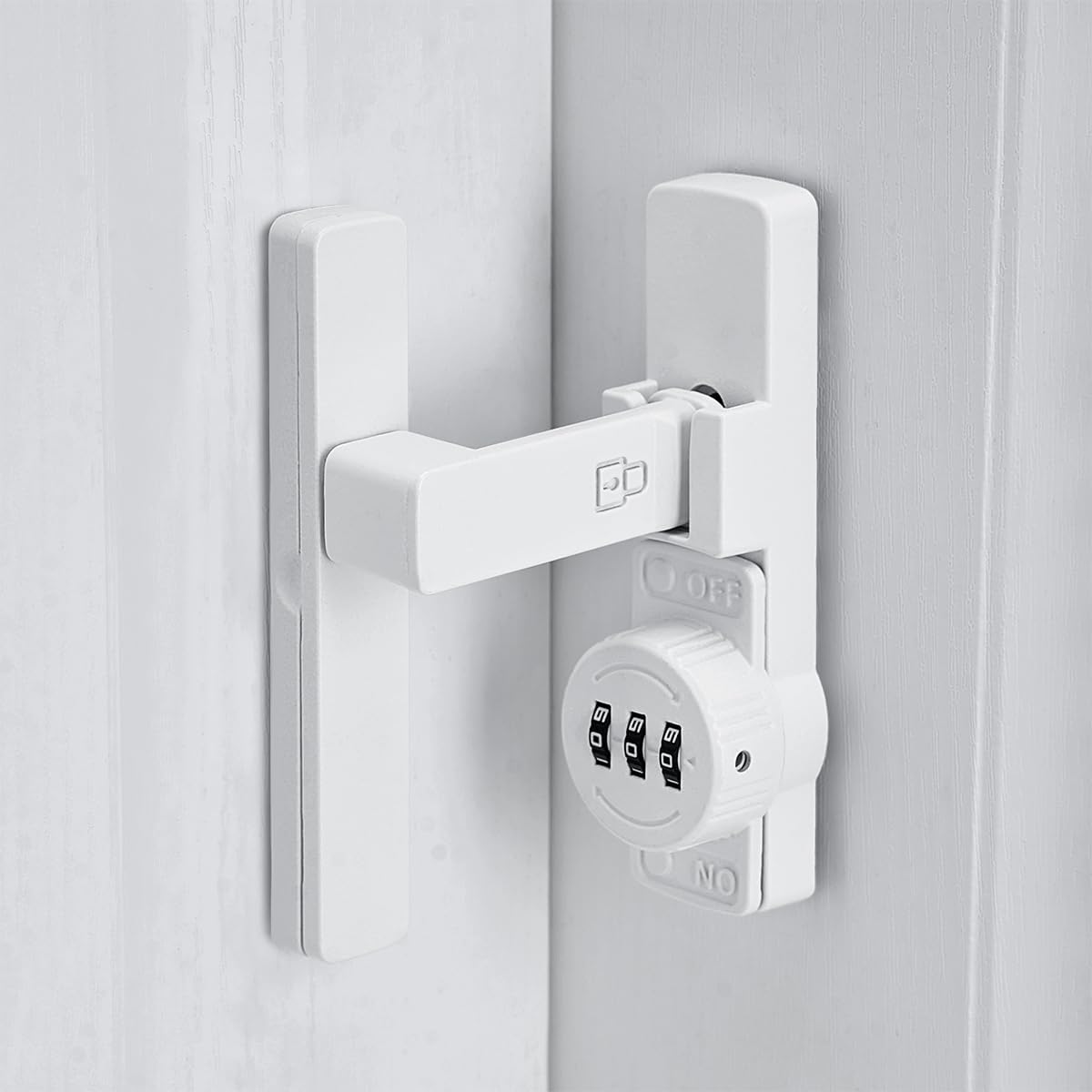 White 90 Degree Barn Door Lock,Mechanical Password Lock,Flip Latch with Combination,3 Digit Password Keyless,Protect Privacy,for Barn Door,Windows,Garden,Cabinets,Bathroom,and Sliding Door  90  90 - Image 1