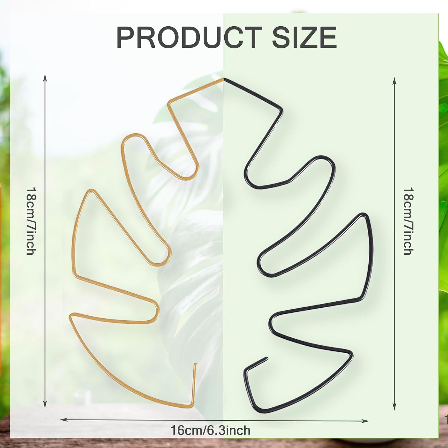 4pcs Iron Plant Stem Supports, Monstera Plant Support Outdoor Indoor Plant Accessories, 2 Colour Turtle Shell Bamboo Clamp Set for Thriving Growth (Gold+Black) - Image 2
