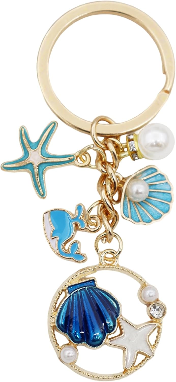 Ocean Keychain Adorable Sea Animal Charms Perfect for Beach Lovers, Travel Enthusiast Ideal for Backpacks - Image 1