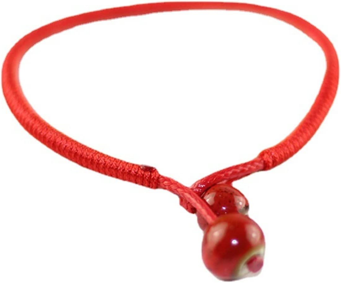 Men Women Lucky Ceramic Bead Red String Bracelet Hand Braided Bangle Durable and Useful - Image 1