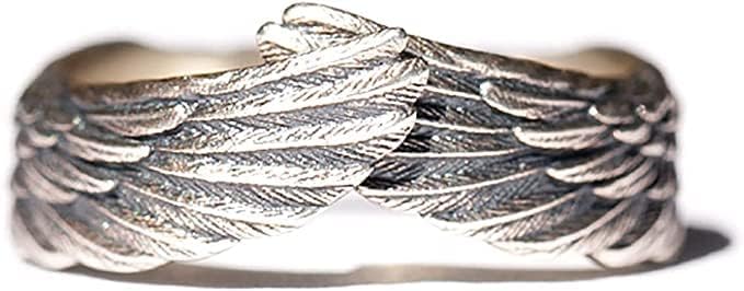 JZ.FZSEDQ Wings Ring Fashion Creative Feather Angel Ring Open Adjustable Guardian Ring for Women - Image 3
