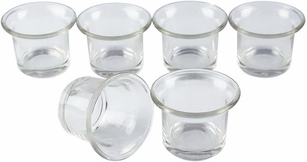 Clear Chunky Glass Lip Votive Candle Holders Tealight Votive Cups for Wedding Proposal, Spa, Aromatherapy, Meditation, 6 Counts by Shxstore Clear - Image 1