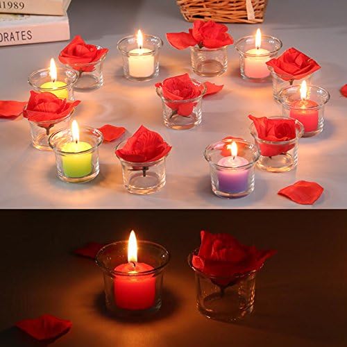 Clear Chunky Glass Lip Votive Candle Holders Tealight Votive Cups for Wedding Proposal, Spa, Aromatherapy, Meditation, 6 Counts by Shxstore Clear - Image 4