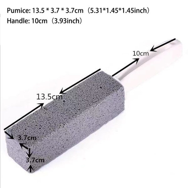 Pumice Toilet Brush Household Toilet Bowl Cleaning Limesc - Gray 3.8*3.8*23.5CM - Image 5