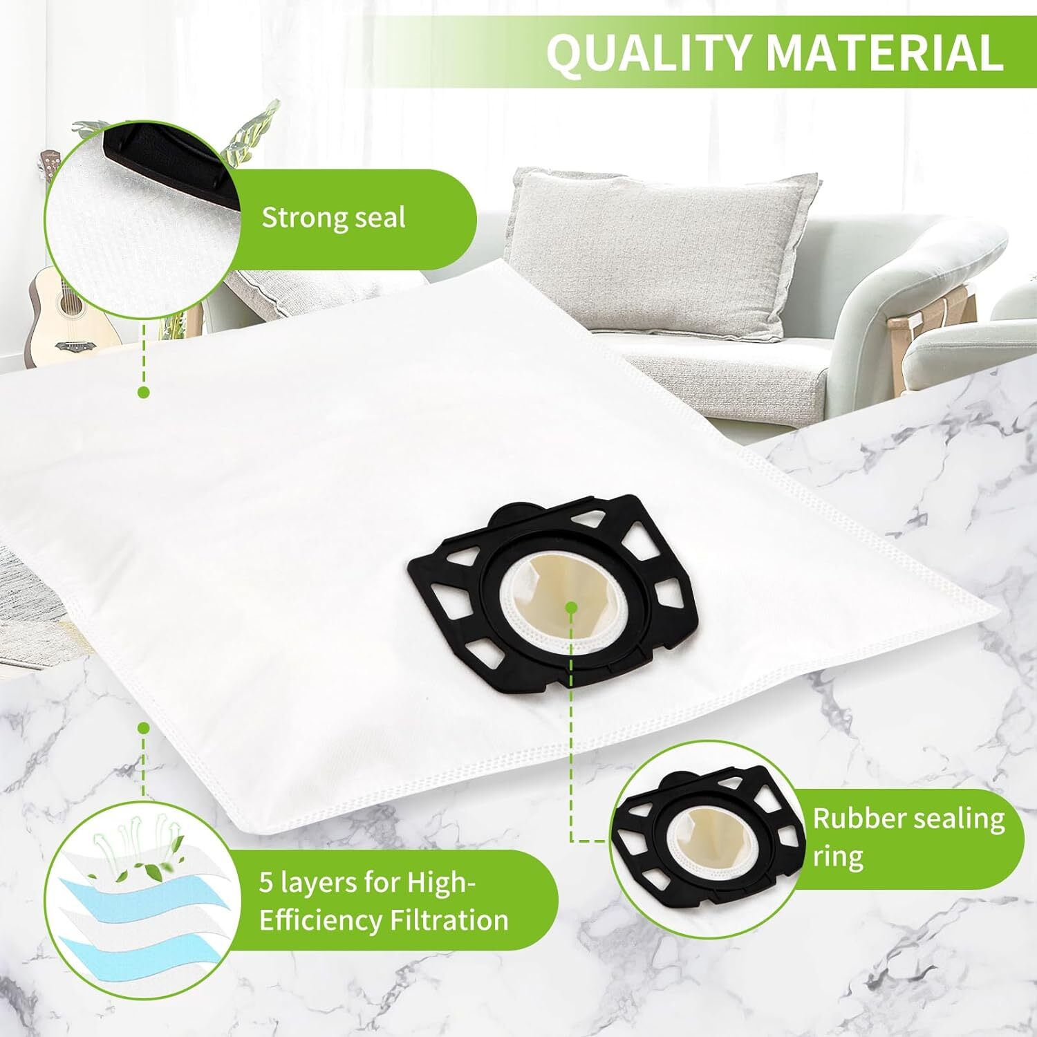 Kärcher Vacuum Bags 10 pcs Compatible with WD4 WD5 WD6 MV4 MV5 MV6 - Image 3