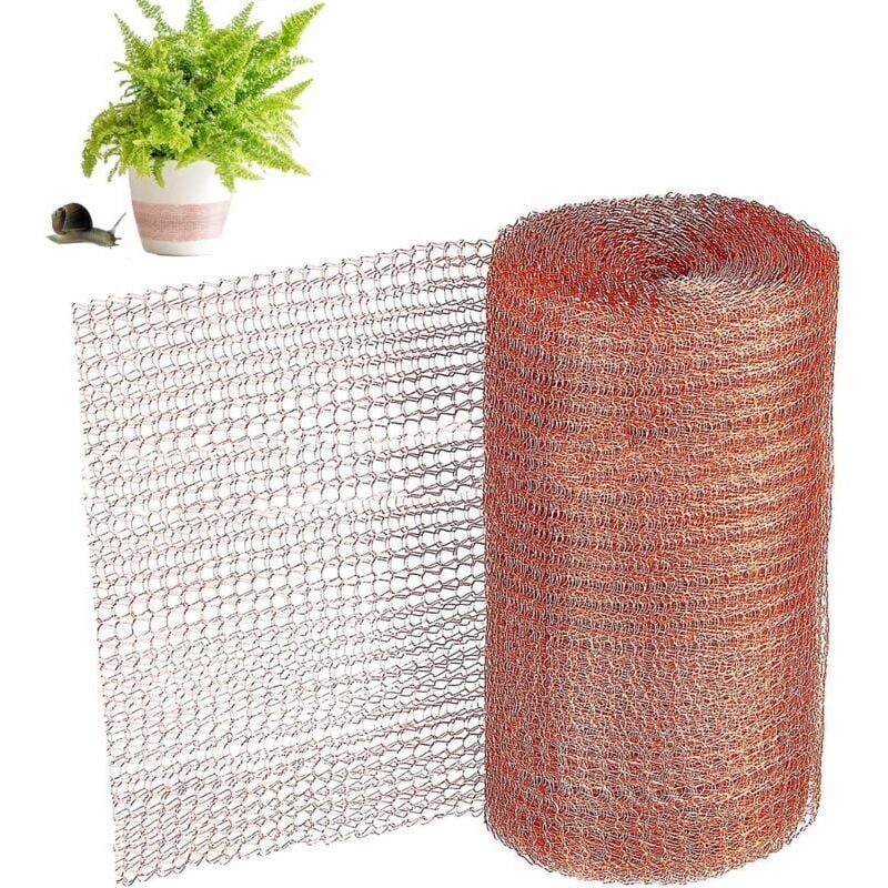 Copper net, 1 roll of 6 meters, against snails, mice, birds and nematodes, garden protection against rodents, knitted copper - Image 1