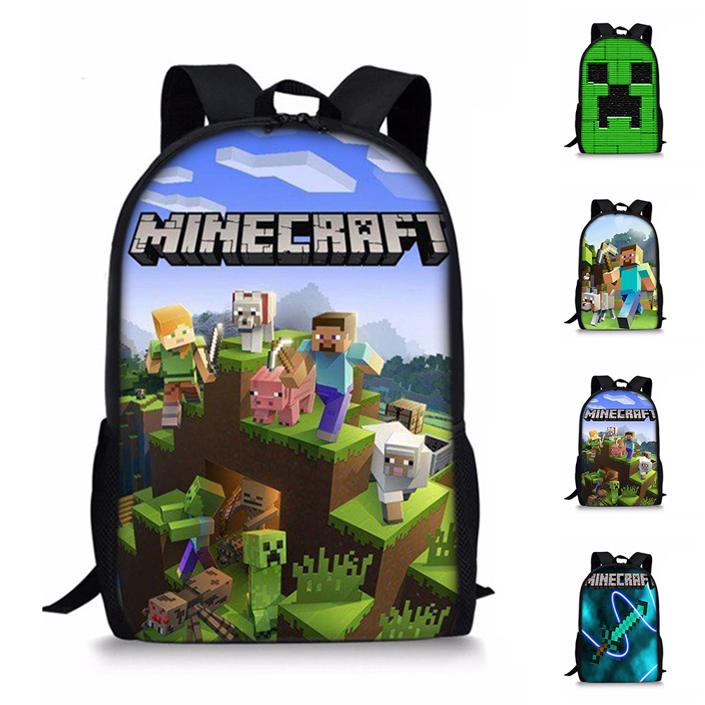 Minecraft-themed children's backpack, school bag, shoulder bag A - Image 2