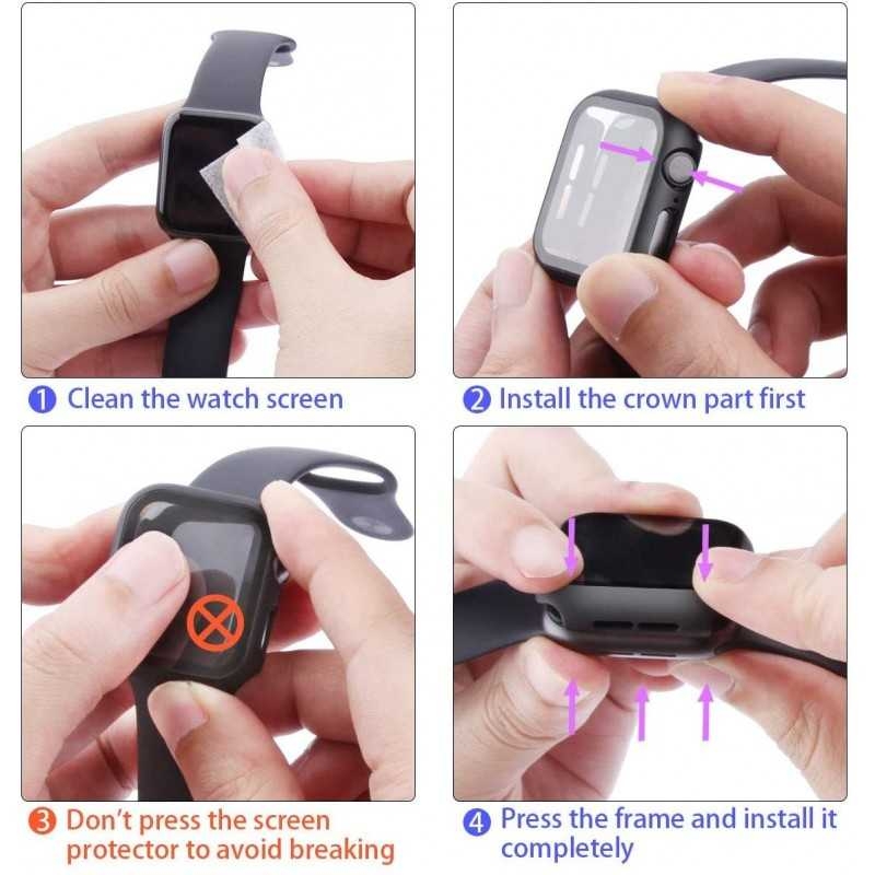 Compatible with Apple Watch 40mm Shockproof Case and 9H Tempered Glass 2-Pack Rose Gold - Image 6