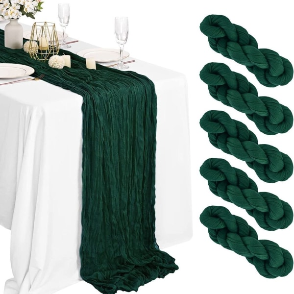 Light Green Cheesecloth Table Runner Loose-woven Runner - Image 7