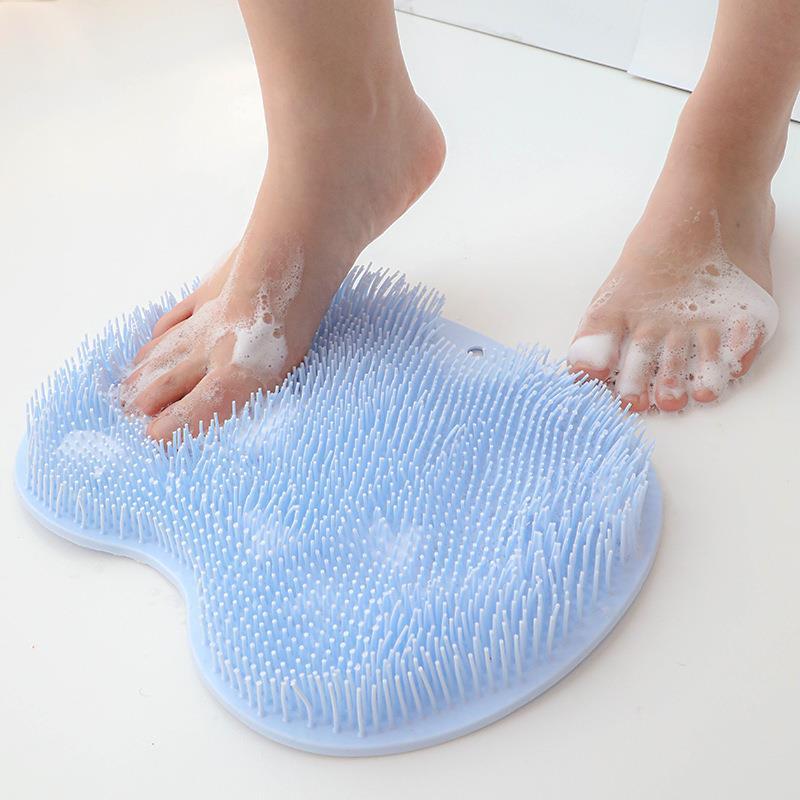 Foot Scrubber for Shower, Foot Cleaning Massage Mat with Non-Slip Suction Cups, Shower and Bathroom Foot Scrubber Mat (Blue) Blue - Image 1