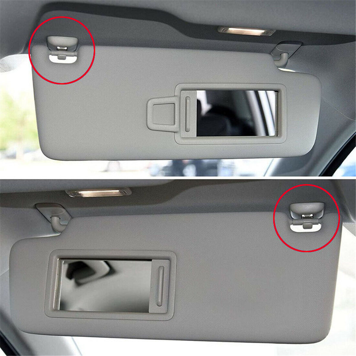 2x Sun Visor Clip Hook Mount Holder Compatible with Audi A1 A3 A4 A5 Q3 Q5 B6 B7 B8 - Image 3
