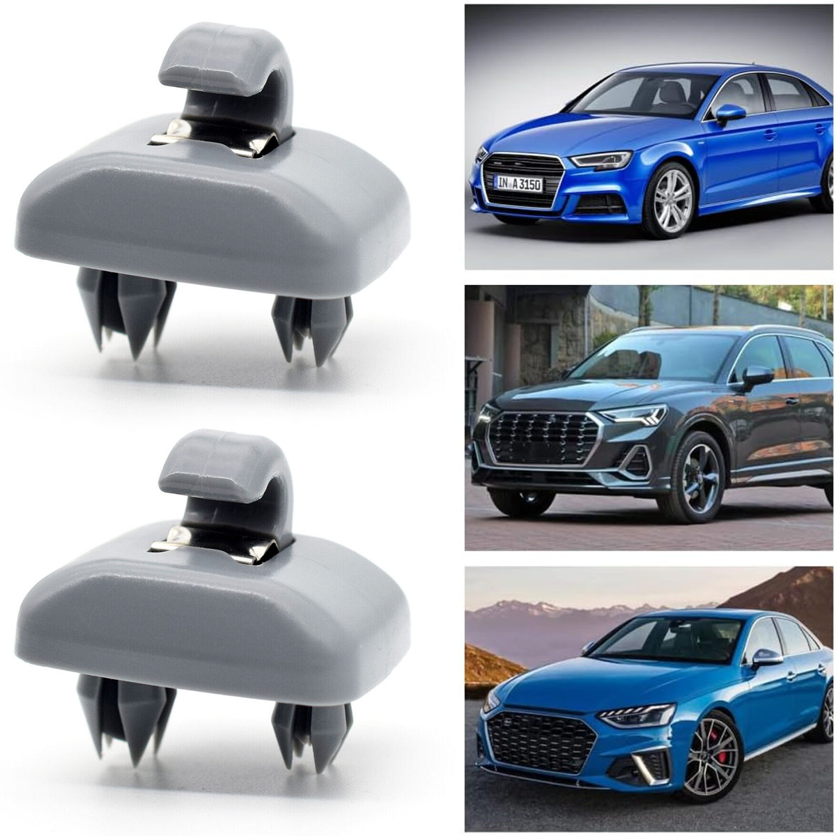 2x Sun Visor Clip Hook Mount Holder Compatible with Audi A1 A3 A4 A5 Q3 Q5 B6 B7 B8 - Image 4