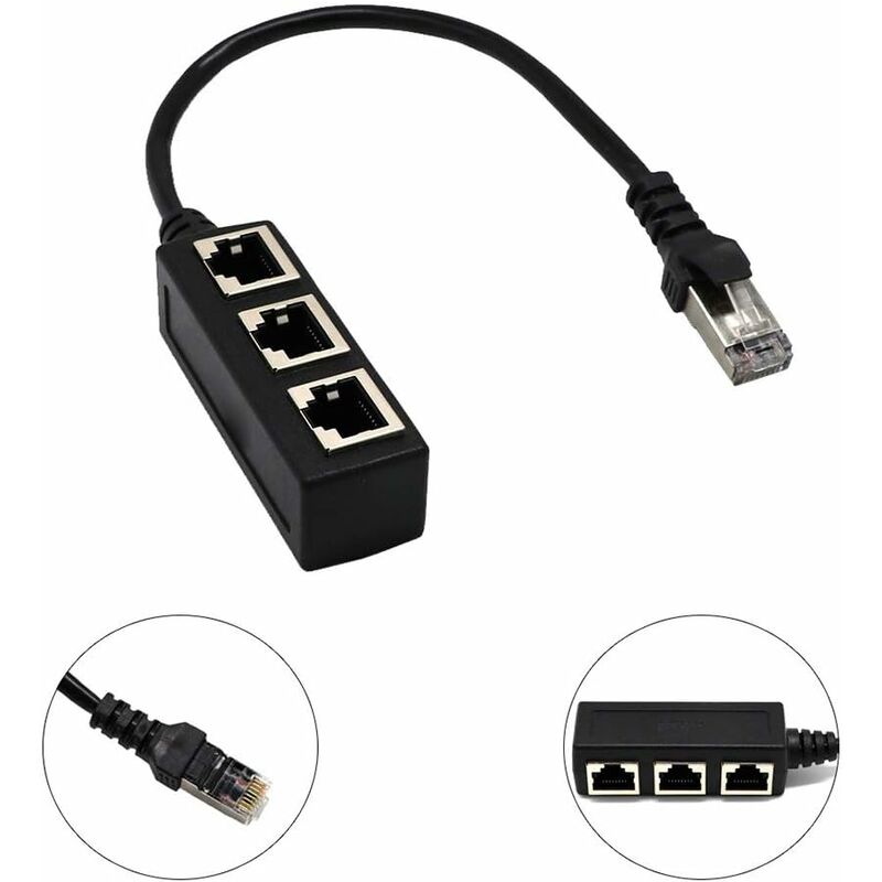 RJ45 Ethernet Splitter 1 to 3 Port Network Cable Adapter - Image 3