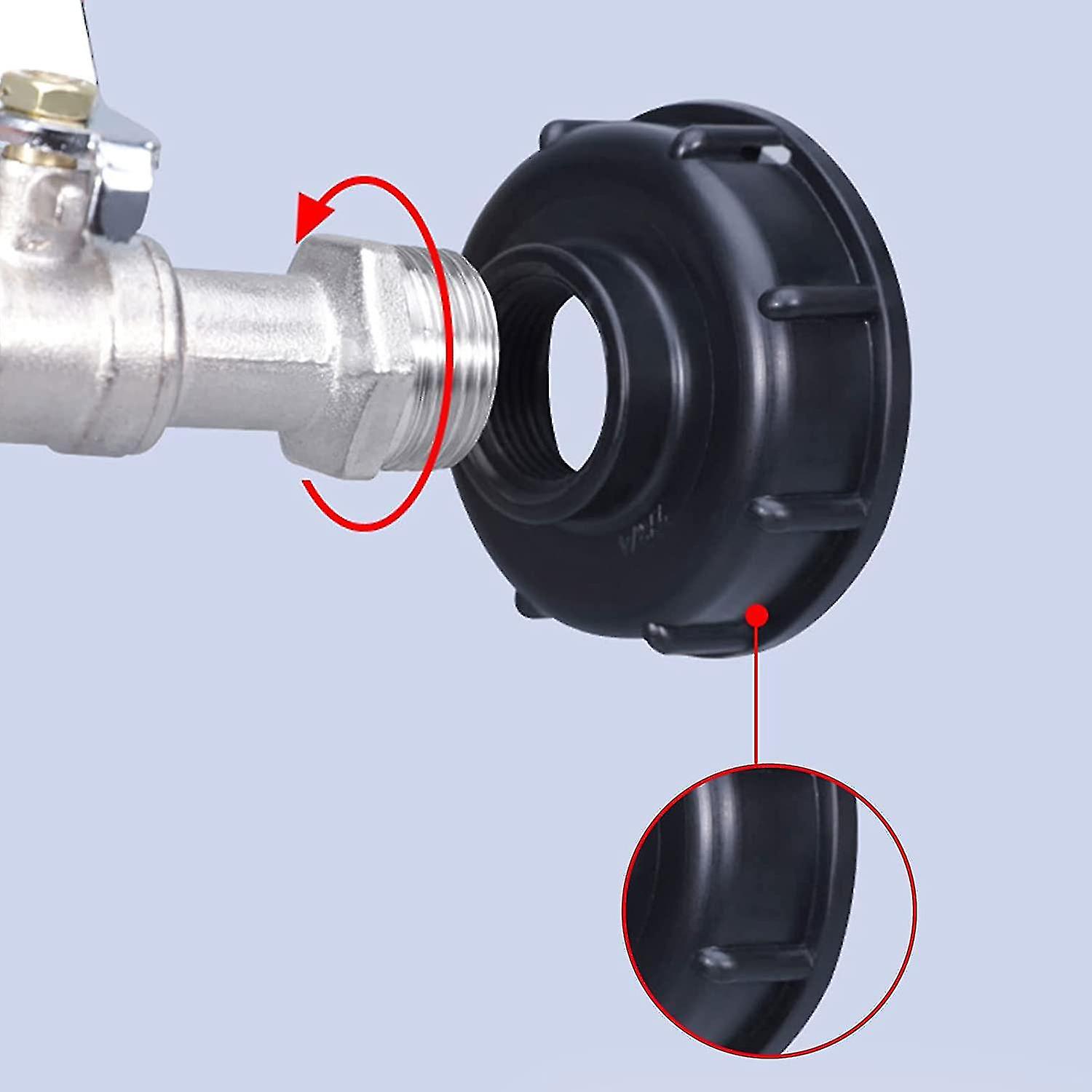1000L tank tap with garden hose connector, S60x6 IBC tap connection - Image 3