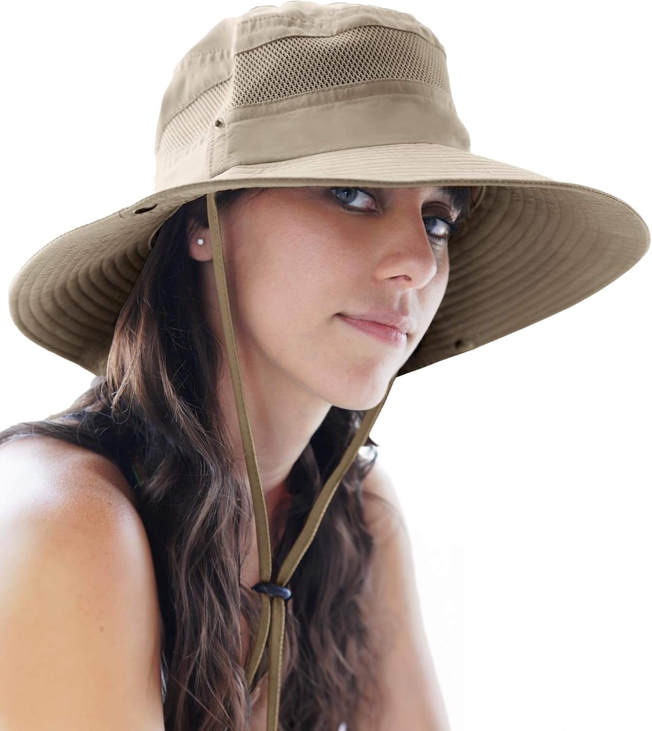 Fishing Hat UPF 50+ Wide Brim Sun Hat for Men and Women, Mens Bucket Hat with UV Protection for Hiking Beach Hats (Khaki - Image 1