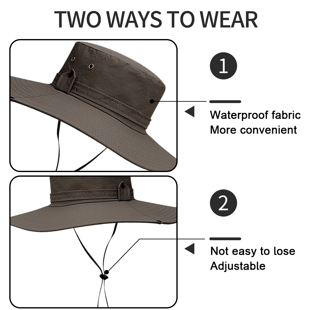 UV Protection Sun Hats for Hiking and Safari, Wide Brim Cap - Image 3