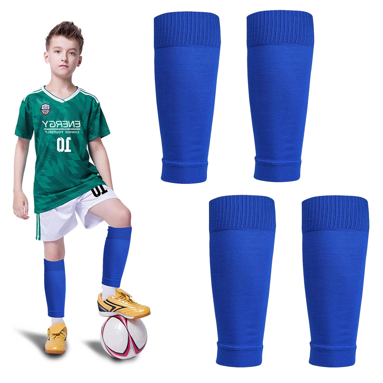 Soccer Shin Guards Sleeves Leg Socks Compatible with Football Socks for Unisex Children Youth - Image 2