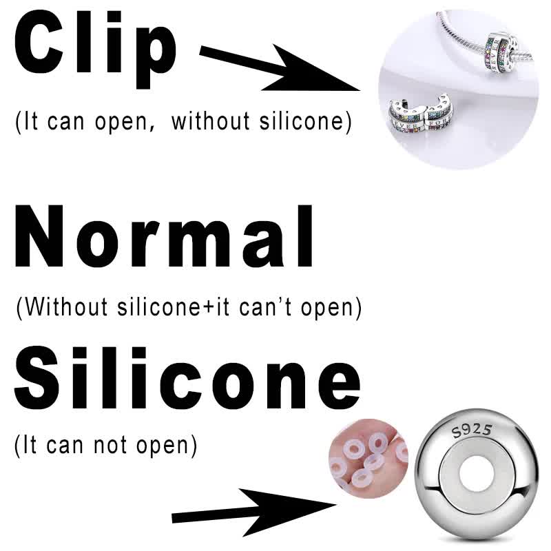 925 Sterling Silver Clip Charms Safety Chain Charm Silicone Stopper Bead Fit Jewelry Making For Bracelet T Diy PTC512 - Image 6