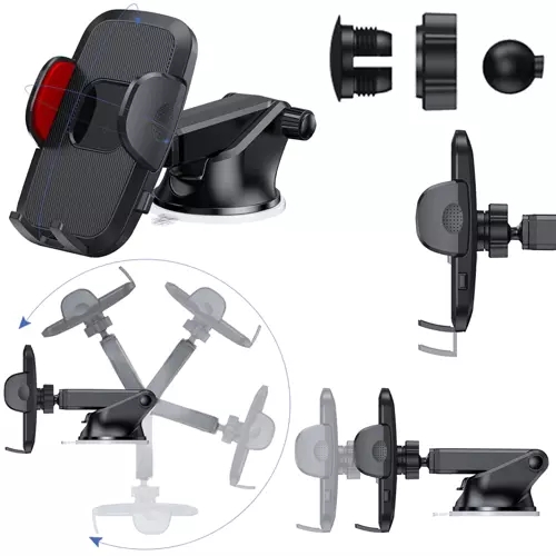 Car Phone Holder with Suction Cup Mount for Mobile Devices - Image 5