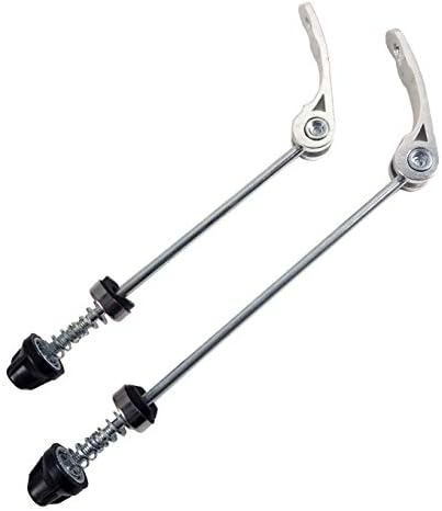 MTB Quick Release Skewer 145mm/180mm Front Rear Wheel Hub Axle QR Clamp Bolt Lever Pair Silver Compatible with Mountain and Road Bike - Image 1