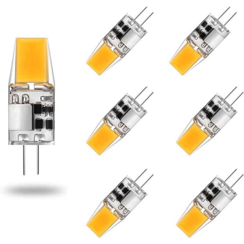 G4 LED Bulbs 6-Pack 5W Warm White 3000K Compatible with Halogen AC/DC 12V No Flicker 360° Beam Angle - Image 1