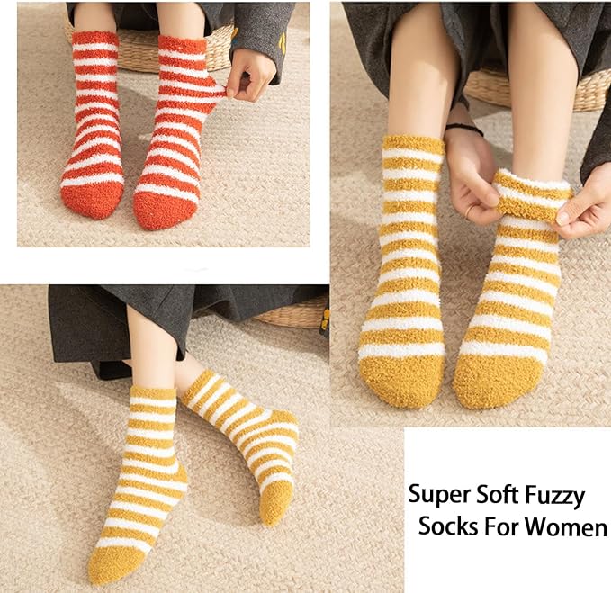 Warm Soft Socks for Women 6 Pairs Microfiber Winter Sleep Socks Size 36-40 - Image 3