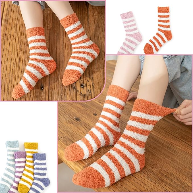 Warm Soft Socks for Women 6 Pairs Microfiber Winter Sleep Socks Size 36-40 - Image 5
