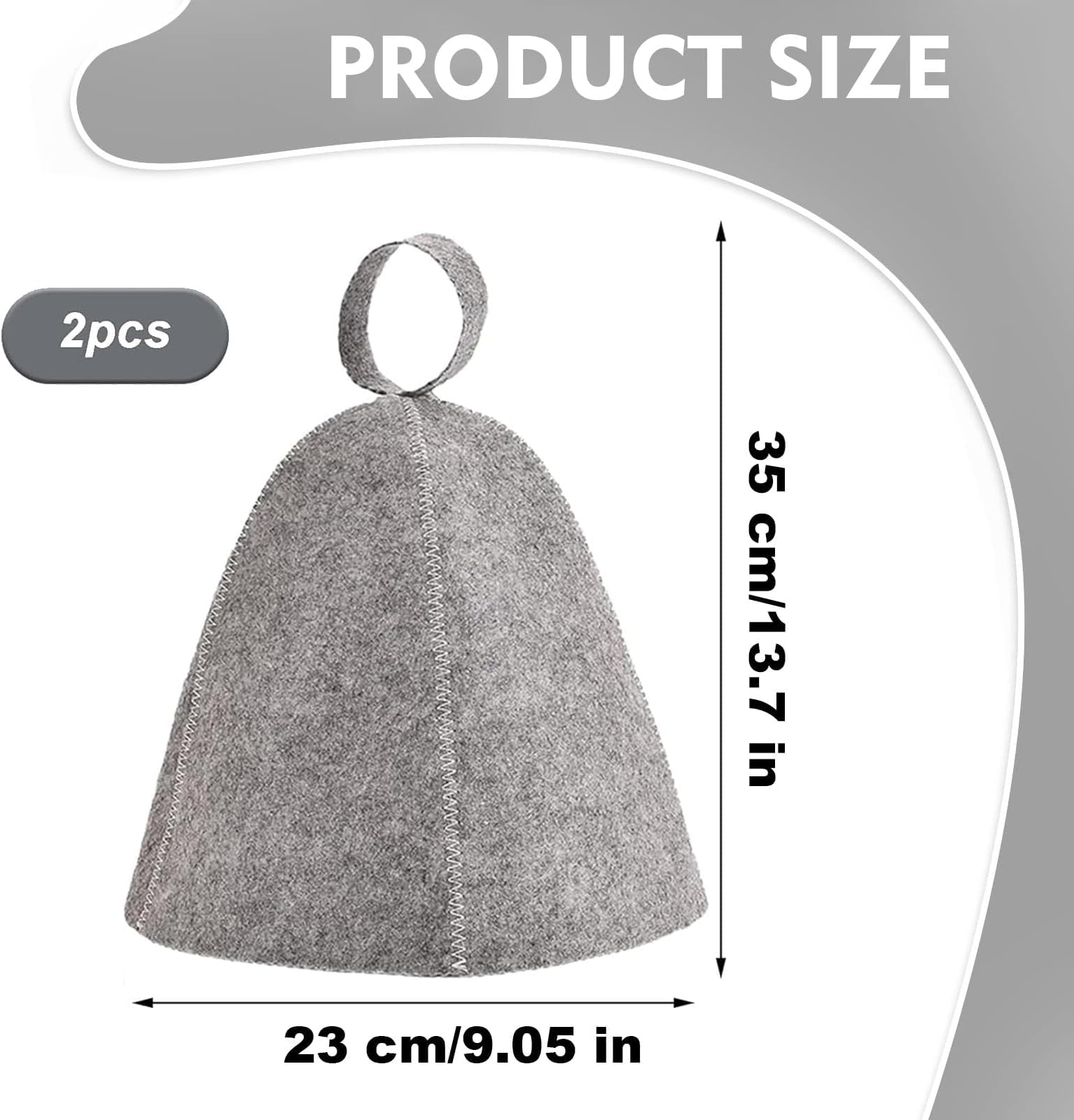 Felt Sauna Hat 2 Pack Natural Wool Comfortable Breathable Accessories Gray and White Jar - Image 2