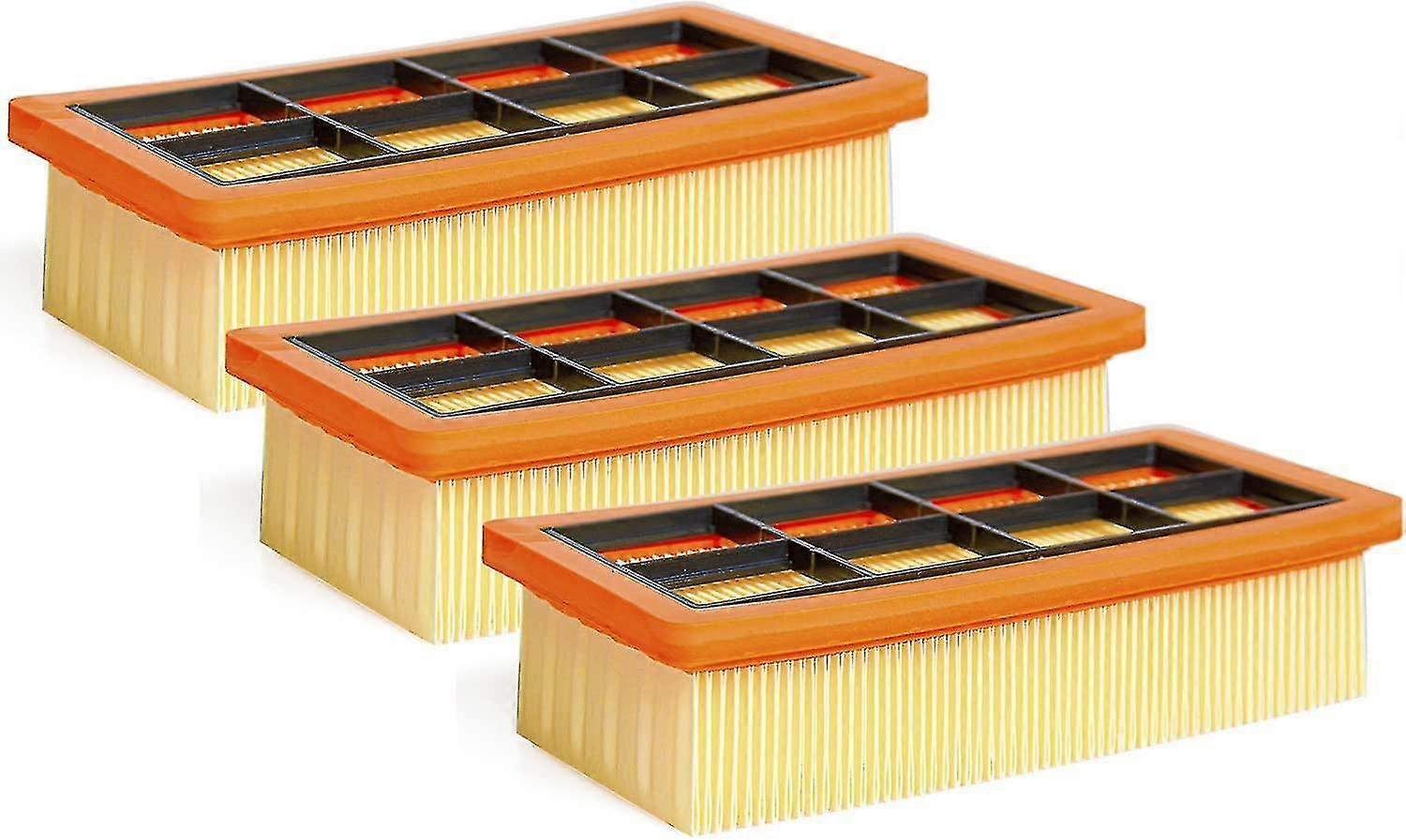 Compatible with Kärcher AD 3200 AD 3 Premium AD 4 Premium Vacuum 3-Pack Flat Pleated Filters 6.415-953.0 - Image 1