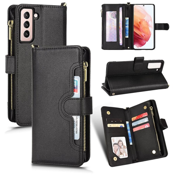 Compatible with Samsung Galaxy S21 5G Case Magnetic Leather Wallet Samsung Card Holder Protective Cover - Image 1