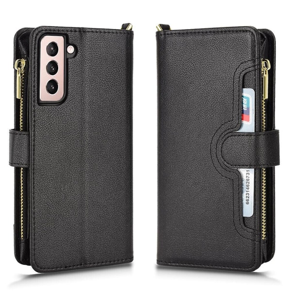 Compatible with Samsung Galaxy S21 5G Case Magnetic Leather Wallet Samsung Card Holder Protective Cover - Image 2