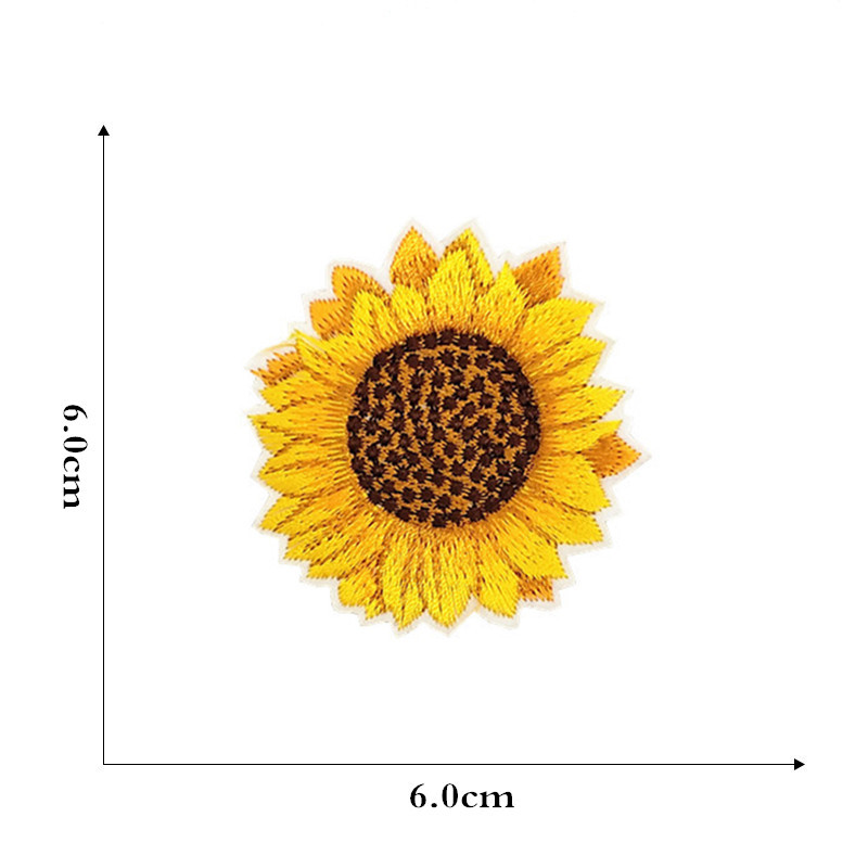 12 Pieces Embroidered Patches Iron-on Fabric Sew-on Patch Floral Pattern Mini Sunflower Embroidered Patches for Clothes Jeans Hat Backpacks - Image 3