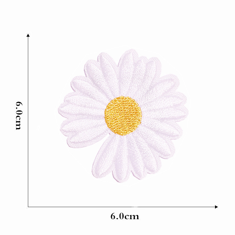 12 Pieces Embroidered Patches Iron-on Fabric Sew-on Patch Floral Pattern Mini Sunflower Embroidered Patches for Clothes Jeans Hat Backpacks - Image 4