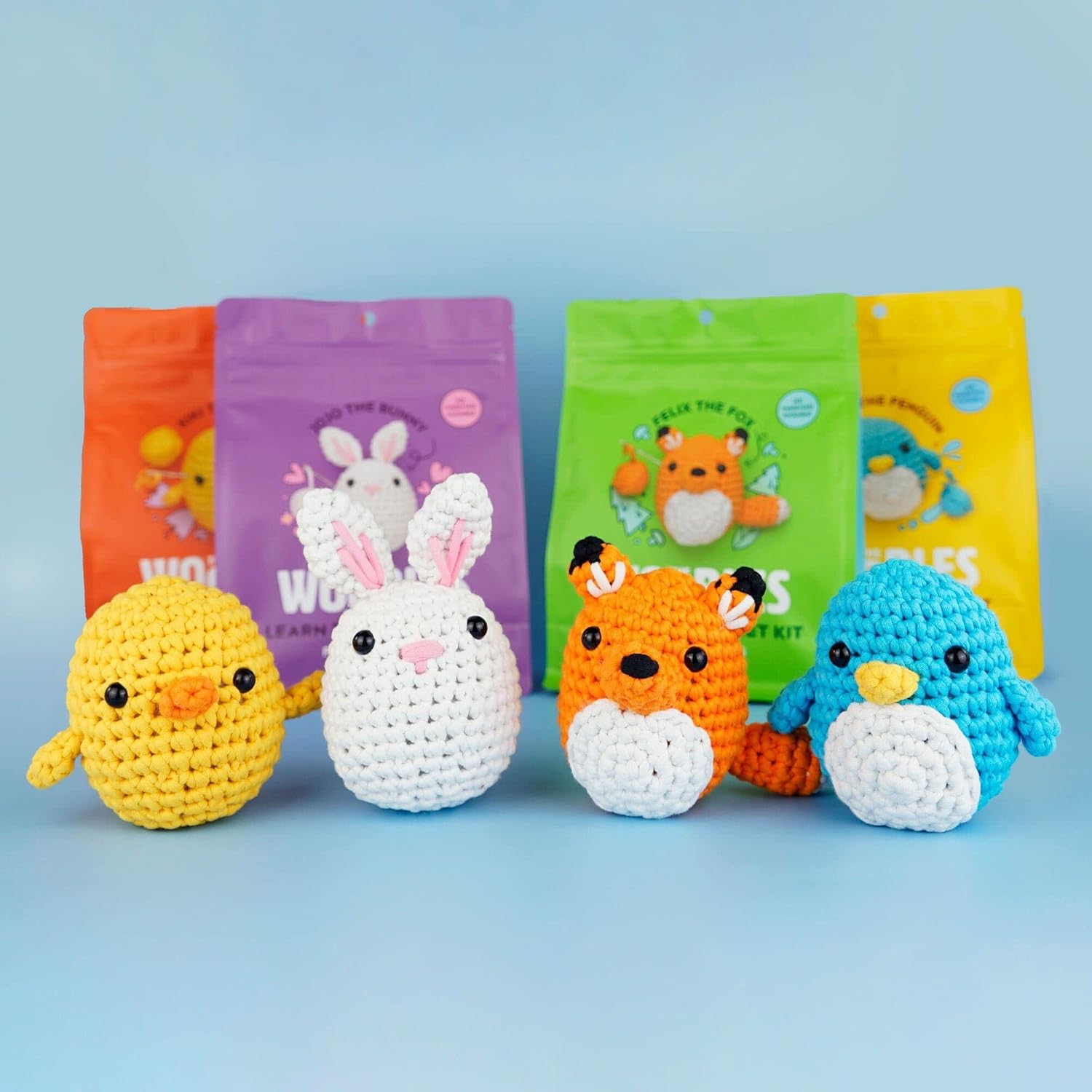 Woobles crochet set for beginners in simple pea yarn, as seen on Shark Tank Penguin - Image 2