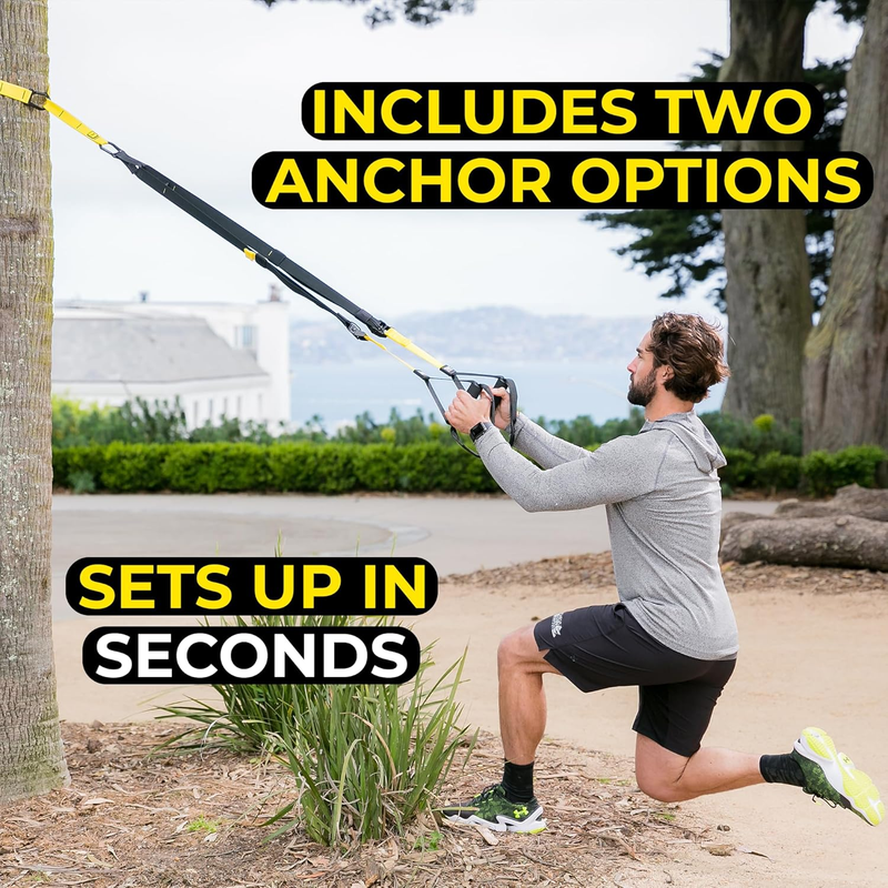 Pro Suspension Trainer Straps | Commercial-Grade Nylon | Adjustable | Full-Body Home Gym with Door Anchor & Carry Bag | Portable Fitness for Home, Gym & Travel - Image 3