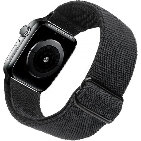 Compatible with Apple Watch Band 41mm 40mm 38mm Adjustable Stretchy Sport Strap for Men Women Black - Image 1