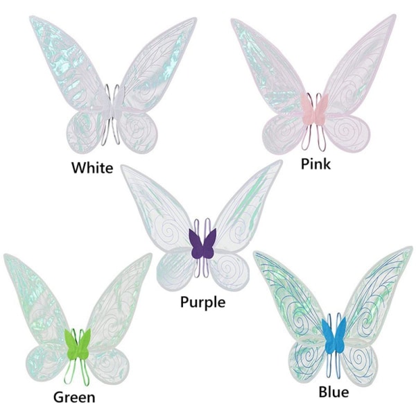 Fairy Wing Dress Halloween Costume White Wings - Image 2