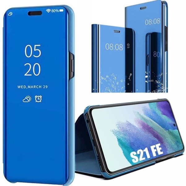 Compatible with Samsung S21 FE Transparent Blue Full Body Protection Smart Case 360 Samsung - Image 1