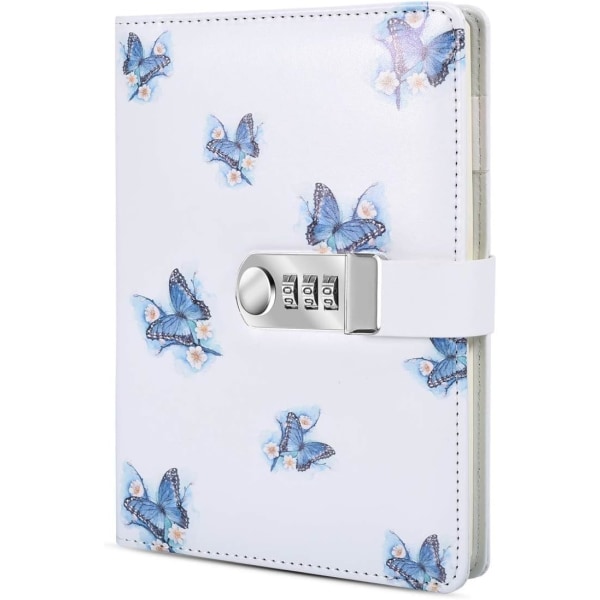 A5 Creative Password Journal with Lock, PU Leather Diary with Combination Lock Password Diary for Notebook Locking Time Book (Style 1) - Image 1