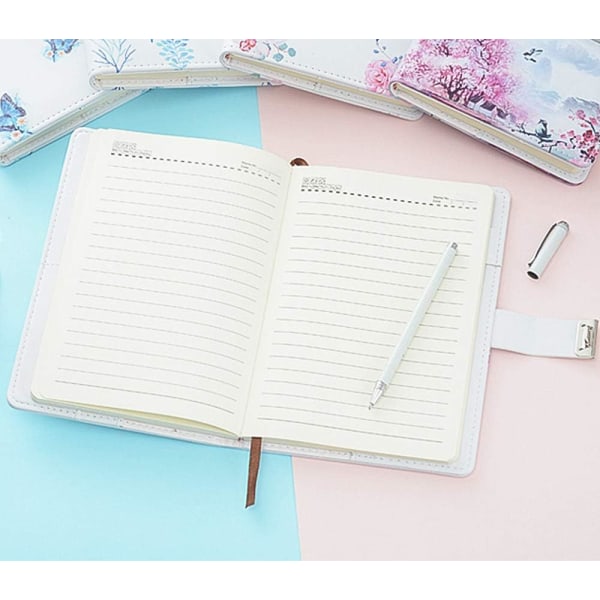 A5 Creative Password Journal with Lock, PU Leather Diary with Combination Lock Password Diary for Notebook Locking Time Book (Style 1) - Image 4