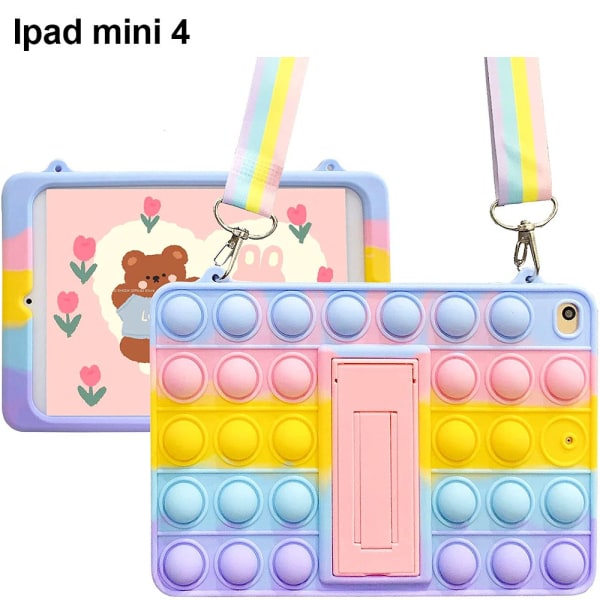 compatible with Tablet Case-Bear Head Color + Lanyard-IPAD mini 4_max - Image 1