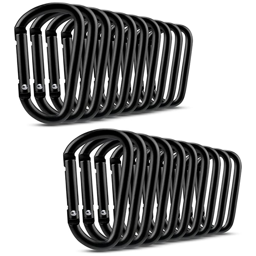 20 pcs Small Carabiners, Multifunctional Aluminum D-ring Clips_max - Image 1