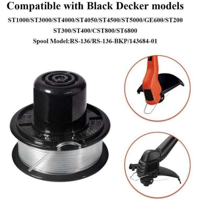 Black+Decker Replacement Spool and Line No.7 SAKA 18 11M x 1.6MM Compatible with GL250 GL310 GL360 Models - Image 3