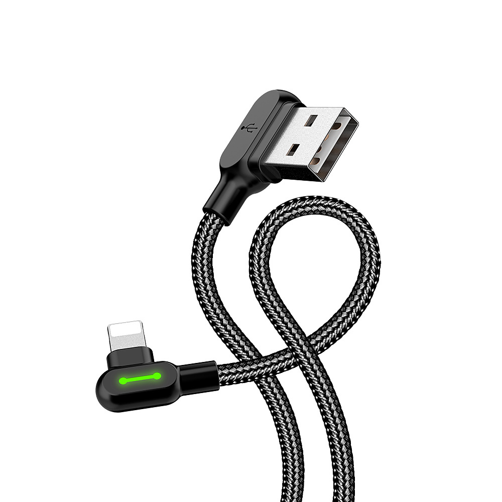 Compatible with Apple McDodo CA-4673 Angled Lightning Cable 1.8m 2A Fast Charging with LED iPhone iPad Black - Image 5